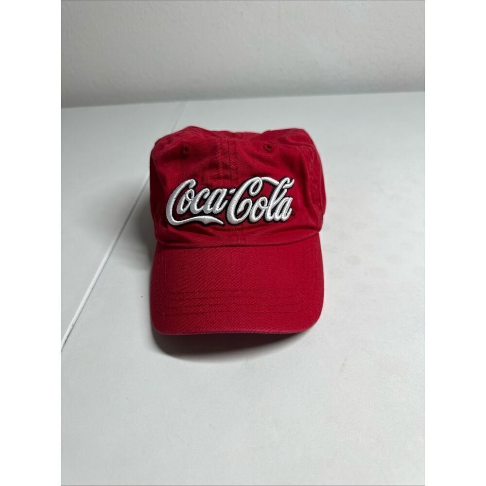 Embroidered Coca-Cola Red Baseball Hat Cap One Sz Youth Adjustable Strap Atlanta